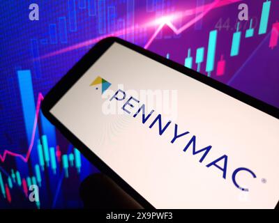 Konskie, Polonia - 30 maggio 2024: Logo aziendale PennyMac visualizzato sul cellulare Foto Stock