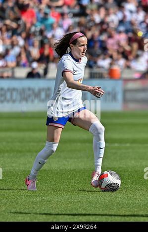 Commerce City, Colorado, Stati Uniti. 1 giugno 2024. La centrocampista STATUNITENSE Rose Lavelle (16 anni), in azione durante la partita internazionale di calcio femminile tra la nazionale femminile statunitense e la Corea, al Dick's Sporting Goods Park di Commerce City, CO. Kevin Langley/Sports South Media/CSM/Alamy Live News Foto Stock