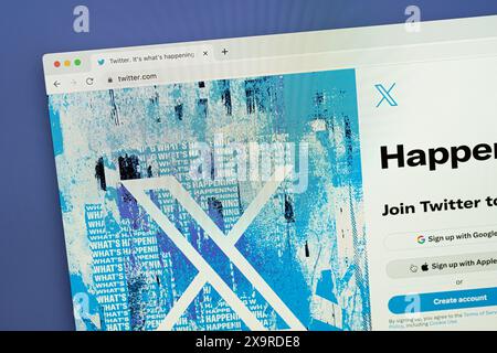Ostersund, Svezia - 24 luglio 2023: Sito Twitter. Twitter attualmente rebranding in X è un servizio di social media e social network online. Foto Stock
