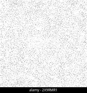 Piccoli spruzzi grintosi su sfondo bianco. Motivo vettoriale senza cuciture con punti neri su superfici ruvide e usurate. Illustrazione Vettoriale