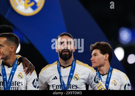 Dani Carvajal durante la finale di Champions League 2024 tra Borussia Dortmund e Real Madrid (Maciej Rogowski) Foto Stock