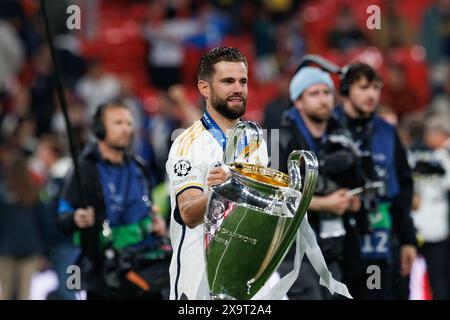 Nacho durante la finale di Champions League 2024 tra Borussia Dortmund e Real Madrid (Maciej Rogowski) Foto Stock