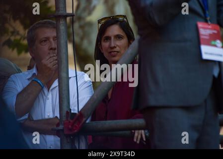 Roma, Italia. 2 giugno 2024. Elly Schlein partecipa ad un incontro politico organizzato dal Partito Democratico per le prossime elezioni europee, credito: SOPA Images Limited/Alamy Live News Foto Stock