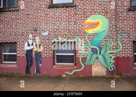 Murale dell'impianto di trappole per mosche Venus nel centro di Sydney, nuova Scozia, Canada Foto Stock