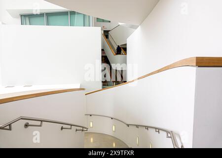 Miami Beach, Florida, centro New World Symphony NWS Center, design dell'architetto Frank Gehry, interni interni, Michael Tilson Thomas Performance Hall, l Foto Stock