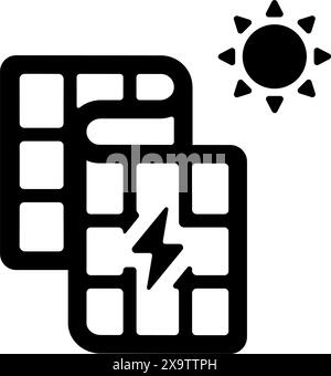 Illustrazione dell'icona vettoriale delle celle solari perovskite Illustrazione Vettoriale