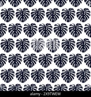 Motivo floreale senza cuciture con foglie. design vettoriale di sfondo tropicale Illustrazione Vettoriale