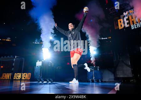 Budapest, Ungheria. 1 giugno 2024. Budapest, Ungheria: Handball EHF CL finale 4 - semifinale - Metz Handball - SG BBM Bietigheim Jenny Behrend (Bietigheim) crediti: Marco Wolf/Wolf-sportfoto/Marco Wolf/dpa/Alamy Live News Foto Stock