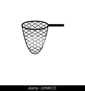 Icona del vettore piatto solido della rete da pesca isolata su sfondo bianco. Illustrazione Vettoriale