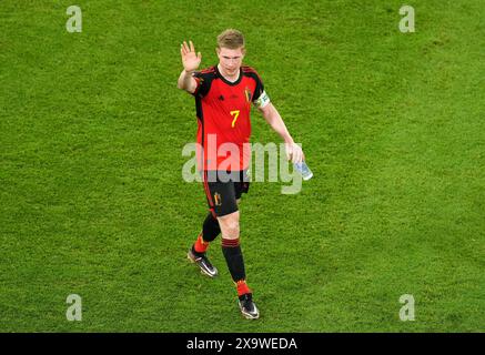 Foto del file datata 27-11-2022 del belga Kevin De Bruyne. Il boss dei Red Devils tedesco ha lentamente messo il suo segno nella squadra da quando ha preso il controllo nel febbraio 2023. I giocatori non saranno più una "generazione d'oro", ma con il playmaker del Manchester City De Bruyne che ancora tira le corde a centrocampo e l'attaccante dell'Arsenal Leandro Trossard tra i goal, il Belgio potrebbe essere impostato per un altro deep run. Data di pubblicazione: Lunedì 3 giugno 2024. Foto Stock