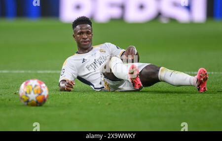 Londra, Regno Unito. 01 giu 2024 - Borussia Dortmund contro Real Madrid - finale di UEFA Champions League - Wembley. Vinicius Junior del Real Madrid in azione contro il Borussia Dortmund. Foto : Mark Pain / Alamy Live News Foto Stock