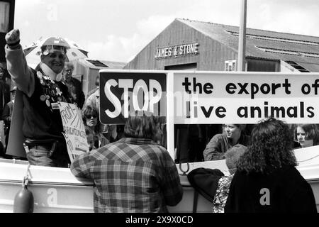 Brightlingsea Live Animal esporta proteste 1995 Foto Stock