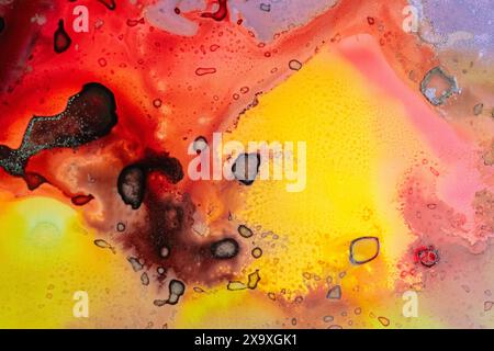 Un dipinto astratto luminoso e colorato. Foto Stock