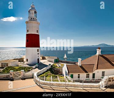 Faro Europa Point a Gibilterra. Foto Stock