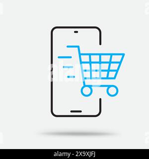 icona del profilo dello shopping online Illustrazione Vettoriale