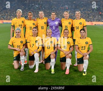 Sydney, Australia. 3 giugno 2024, foto del team di Matilda durante la serie di Farewell "Til IT's Done", Australia contro China PR. Crediti: Kleber Osorio/Alamy Live News Foto Stock