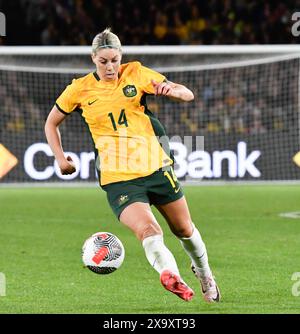 Sydney, Australia. 3 giugno 2024, punteggio giocatore/tema durante la “Til IT’s Done” Farewell Series, Australia contro China PR. Crediti: Kleber Osorio/Alamy Live News Foto Stock