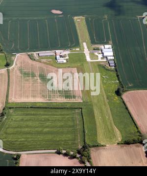 Vista aerea del campo d'aviazione di Bagby, North Yorkshire Foto Stock