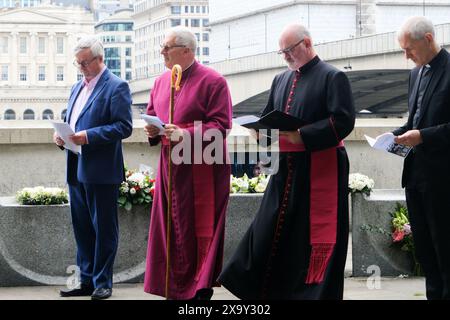 London Bridge, Londra, Regno Unito. 3 giugno 2024 il London Bridge terror Attack 7th anniversario commemorazione. Crediti: Matthew Chattle/Alamy Live News Foto Stock