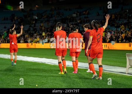 Sydney, Australia. 3 giugno 2024. Sydney, Australia, 3 giugno 2024: I giocatori della Cina ringraziano la folla durante l'amichevole internazionale tra Australia e Cina all'Accor Stadium di Sydney, Australia. (NOE Llamas/SPP) credito: SPP Sport Press Photo. /Alamy Live News Foto Stock