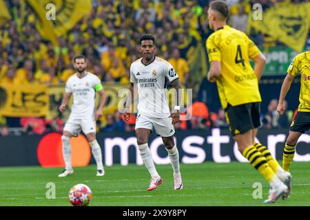 Londra, Inghilterra. 1 giugno 2024. Rodrygo (11) del Real Madrid visto durante la finale di UEFA Champions League 2024 tra Borussia Dortmund e Real Madrid a Wembley a Londra. (Foto: Gonzales Photo - Tommaso Fimiano). Foto Stock