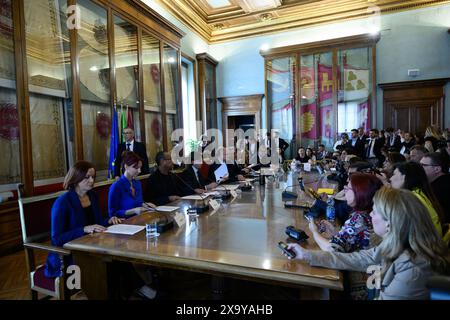 Roma, Italia. 3 giugno 2024. La Conferenza Stampa di TIM Summer Hits presso la sala delle bandiere del Campidoglio il 1° giugno 2024 a Roma, Italia. Credito: Live Media Publishing Group/Alamy Live News Foto Stock