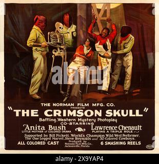 Poster del vecchio film - The Crimson Skull (Norman, 1922) feat. Anita Bush, Lawrence Chenault - cast drammatico a colori Foto Stock