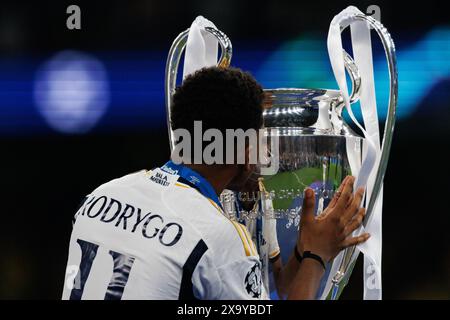 Rodrygo partecipa alla finale di Champions League 2024 tra Borussia Dortmund e Real Madrid (Maciej Rogowski) Foto Stock