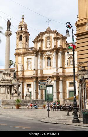 Chiesa di San Domenico, chiesa cattolica romana in stile barocco, Piazza San Domenico, la Loggia, Palermo, Sicilia, Italia Foto Stock