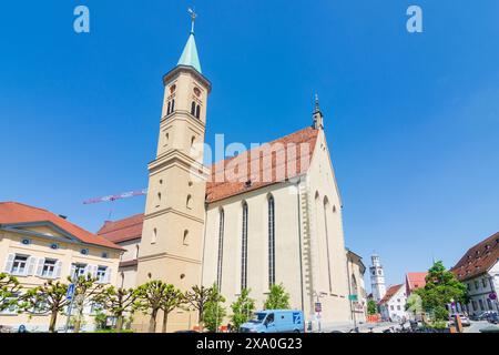 Ravensburg: Chiesa evangelica cittadina di Ravensburg, torre Blaserturm a Oberschwaben-Allgäu, Baden-Württemberg, Germania Foto Stock