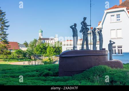 Stockach: Opera d'arte "U20 oder der Traum eines U-Boot-Fahrers", chiesa St. Oswald a Bodensee, lago di Costanza, Baden-Württemberg, Germania Foto Stock