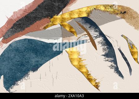 Si tratta di un contesto minimalista astratto. Illustrazione disegnata a mano con motivi geometrici artistici per la decorazione delle pareti, l'arte moderna Foto Stock