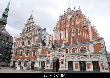 Splendidi edifici antichi a riga, Lettonia Foto Stock
