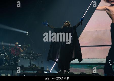 Nottingham, Regno Unito 3 giugno 2024, Jared Leto dei 30 Seconds to Mars si esibisce all'arena Motorpoint di Nottingham come parte del loro Seasons tour Credit:Paul Smith/Alamy Live News Foto Stock