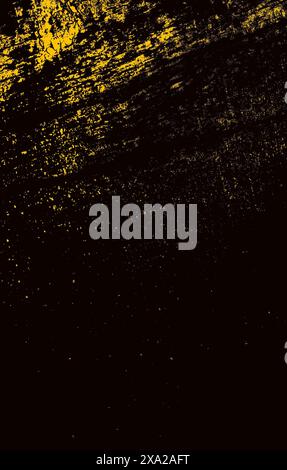 Tratti di vernice gialla astratta su sfondo nero con effetto sfocato Foto Stock