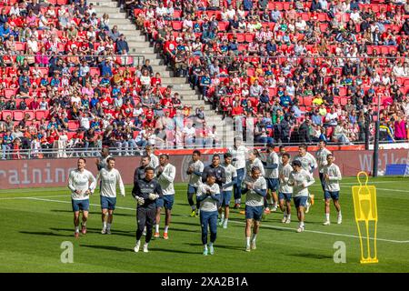 La squadra di calcio olandese del PSV EINDHOVEN DI formazione Open nello stadio Philips Foto Stock