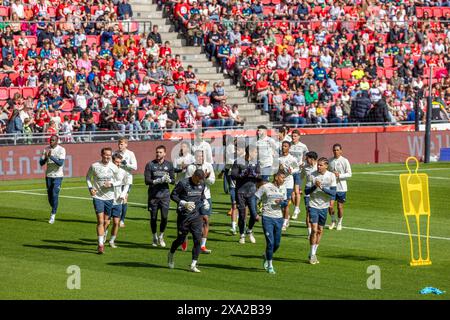 La squadra di calcio olandese del PSV EINDHOVEN DI formazione Open nello stadio Philips Foto Stock