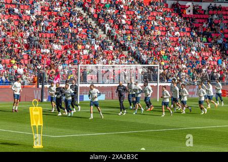 La squadra di calcio olandese del PSV EINDHOVEN DI formazione Open nello stadio Philips Foto Stock