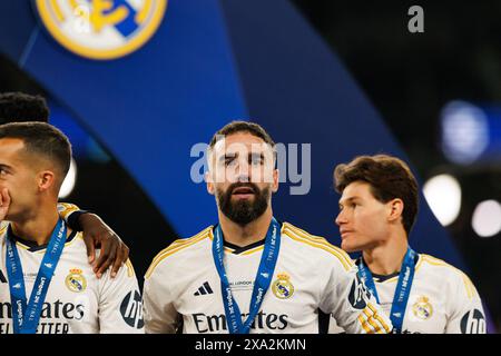 Londra, Regno Unito. 1 giugno 2024. Dani Carvajal (Real Madrid) durante la finale di Champions League 2024 (2:0) tra Borussia Dortmund e Real Madrid. Punteggio finale: Borussia Dortmund 0 - 2 Real Madrid (foto di Maciej Rogowski/SOPA Images/Sipa USA) credito: SIPA USA/Alamy Live News Foto Stock