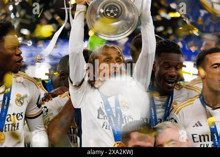 Londra, Regno Unito. 1 giugno 2024. Luka Modrid (Real Madrid) durante la finale di Champions League 2024 (2:0) tra Borussia Dortmund e Real Madrid ((Maciej Rogowski/SOPA Images) (foto di Maciej Rogowski/Sipa USA) crediti: SIPA USA/Alamy Live News Foto Stock