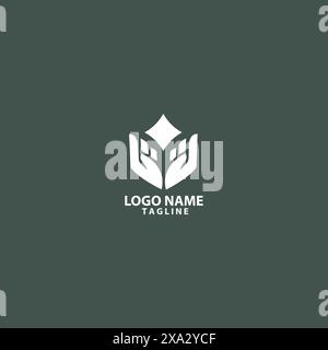 design vettoriale con logo hand shine Illustrazione Vettoriale