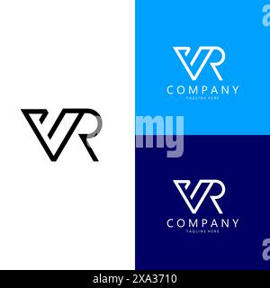 Lettera iniziale del vettore di design del logo VR Modern Illustrazione Vettoriale