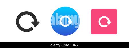 Freccia di rotazione circolare caricamento puntatore cyberspazio icona di navigazione direzione digitale Imposta immagine piatta vettore. Progr. Dinamica cursore curvo arrotondato Illustrazione Vettoriale