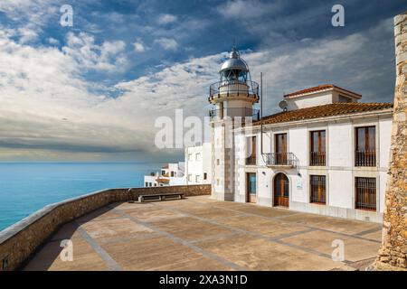 Faro, Peniscola, Comunità Valenciana, Spagna Foto Stock