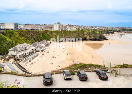 Lusty Glaze sulla costa di Newquay in Cornovaglia nel Regno Unito Foto Stock