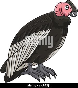 Andean Condor Bird Cartoon Colored Clipart Illustrazione Vettoriale