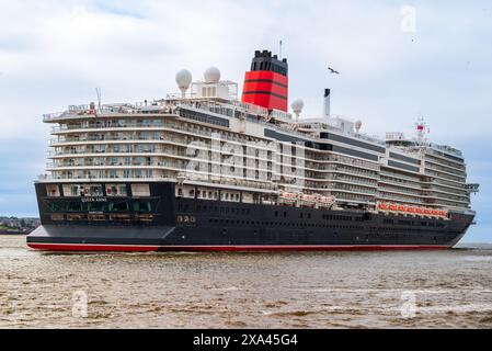 Nuova nave da crociera Cunard Queen Anne a Liverpool per la cerimonia del nome 3 luglio 2024. Foto Stock