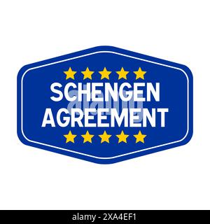 Illustrazione icona simbolo accordo Schengen Foto Stock