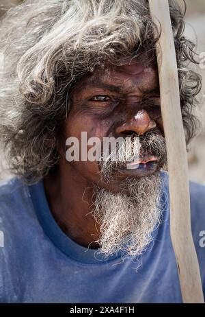 Ritratto di Yolngu, patria di Bawaka, Port Bradshaw, terra di Arnhem Orientale, territorio settentrionale, Australia, Pacifico Copyright: LynnxGail 1111-276 RECORD Foto Stock