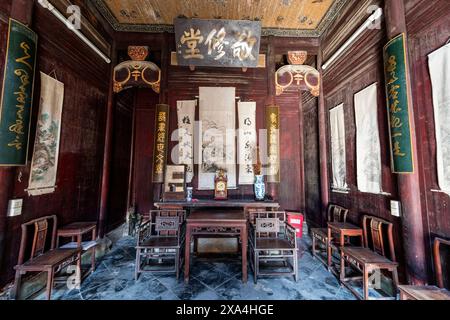 Interno, vecchia casa commerciale, villaggio storico di Hongcun, sito patrimonio dell'umanità dell'UNESCO, Huangshan, Anhui, Cina, Asia Copyright: MichaelxRunkel 1184-10326 Foto Stock